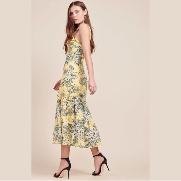 NEW BBDakota Yellow Floral Midi Dress - Picture 3 of 11